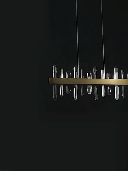 Vetra Gold Rectangular Crystal Chandelier